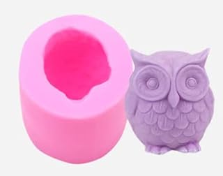 XIASA 3D Candle Silicone Mold Owl Mold, Used for Making Candle,Cake Chocolate,Hard Candy in Kitchen Accessories, Pink, 5x5x5.5cm (17-02)