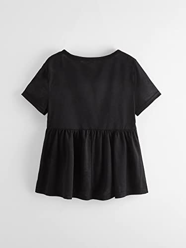 WDIRARA Girl's Butterfly Print Short Sleeve Tie Front Round Neck Top T Shirt2