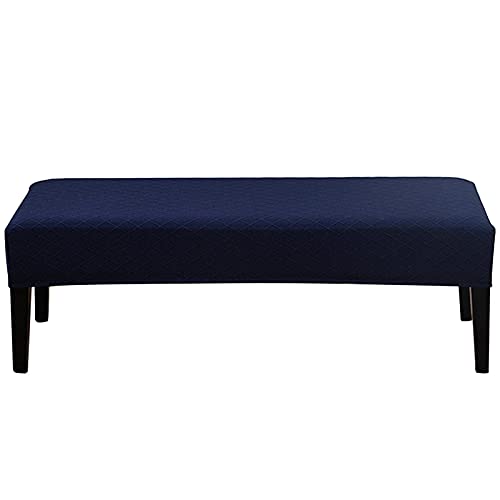 EKDJKK Dining Bench Cover Removable Bench Slipcover Soft Stretch Spandex Washable Bench Seat Furniture Protector Dining Chair Slipcovers for Living Room, Bedroom(Navy)