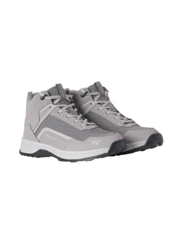 Image of Wildcraft Alpine MA Men's Trekking Shoes | Mid-Ankle Hiking Boots | Lightweight Outdoor & Trek Shoes | Anti-Slip Grip | Cushioned Comfort | Grey