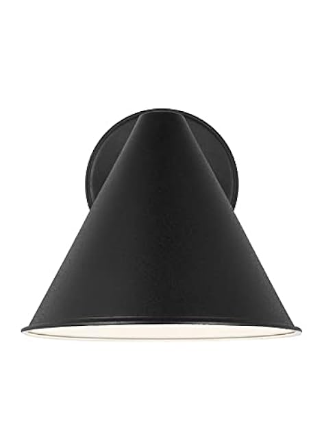 Generation Lighting 8438501-12 Crittenden Dark Sky Compliant Metal Cone Outdoor Wall Sconce Lighting Fixture, 1-Light 75 Watt, 8 H x 8 W, Black