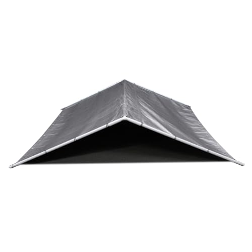 King Canopy Outdoor Dog Kennel Roof Cover Kit 9-Ft 6-Inches by 9-Ft 4-Inches 1 3/8-in Hammertone Frame with Push Buttons with Clamps 10- Ft by 9-Ft 4-in Grey