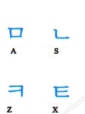 Calcomanías transparentes para teclado con letras azules miniatura 1