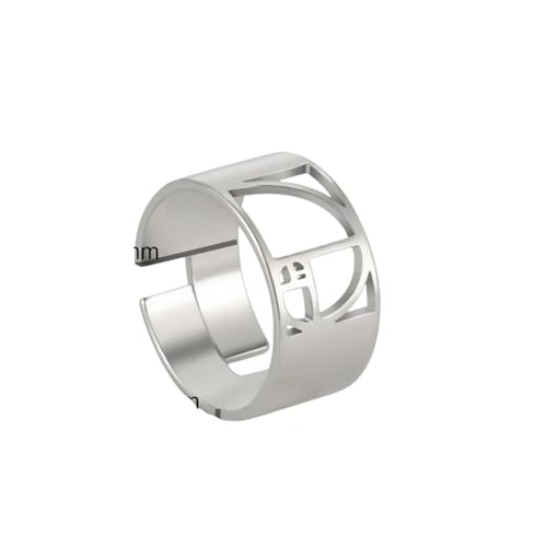 ZFHTJEKNCS Anillo de Proporción Áurea en Espiral, Geometría Sagrada, Matemáticas, Anillos Ajustables de Acero Inoxidable