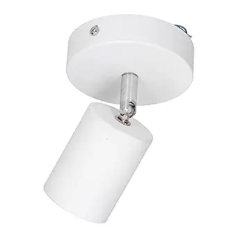 Ubersweet Spotlight Base, Track Light Holder Wall Mounted 90? Tiltable Elegant for Shopping Mall for GU10 Bulb for Bedroom for Restaurant(Single Head White Ceiling Light)