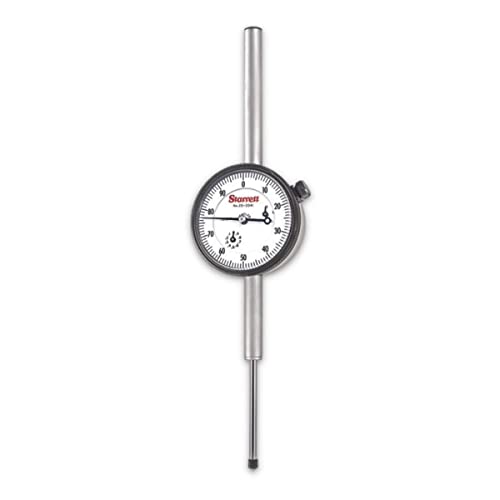Indicador de dial Starrett 25-2041JJ con rango de 0-2 pulgadas y esfera blanca