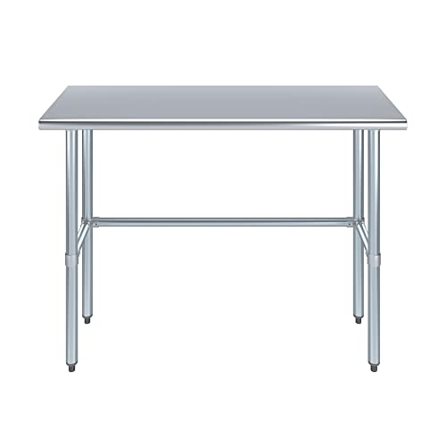 Image of 48 inchx18 inch Open Base Stainless Steel Work Table, NSF