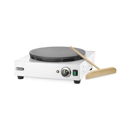 HENDI Crepesplatte, Crepes Maker, Gleichmäßige Wärmeverteilung, inkl. Crepesspachtel aus Holz, Temperatur stufenlos regelbar von 50°-250°C, 230V, 3000W, 470x509x(H)161mm, Edelstahl – Bild 6