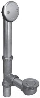 551 Series 24 in. Tubular Brass Bath Waste w-Push Pull Bath Stopper, Brushed Nickel