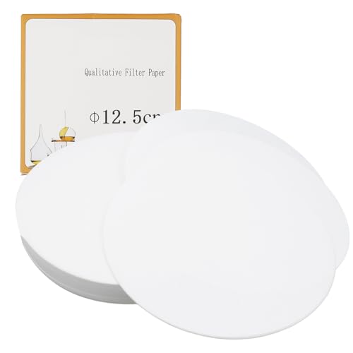 100 Piezas Papel de filtro cualitativo,Papel De Filtro De Flujo Medio,Laboratorio Filtración Papel Filtro,Círculos de Papel de Filtro Cualitativo,para Laboratorio(12.5cm)