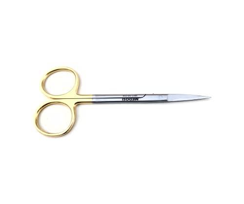 Dental Iris Dissecting Scissors TC - Tungsten Carbide Dentist Micro Fine Tissue Shears Straight Surgical Tools (Iris TC Straight)