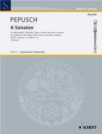 Six Sonatas: treble recorder (flute, violin, oboe) and basso continuo; cello (viola da gamba) ad libitum. (Vol. 2)      Sheet music – January 1, 2000