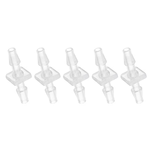 PATIKIL 5pcs Conector de Manguera para Acuario, Accesorio Recto de Púas de Plástico Conexión de Manguera Empalmador Adaptador Igual de Empalme para Aire Agua Tuberías Jardín Riego, 3mm