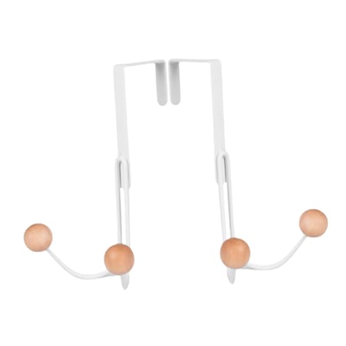 Beatifufu 2pcs Door Hook Hanger Clothes Racks Towel Racks Towel Holder Heavy Duty Clothes Rack Door Hanging Hook Wreath Hooks for Door Cubicle Hooks Hook for Door Wreath White Iron