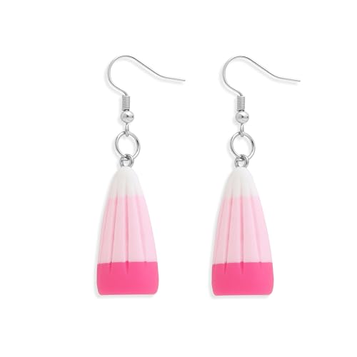 Agriajun Fall Earrings Candy Corn Dangle Earrings for Women, Trendy Cute White Pink Charm Earings Thanksgiving Halloween Costume Accessories Holiday Jewelry Gift