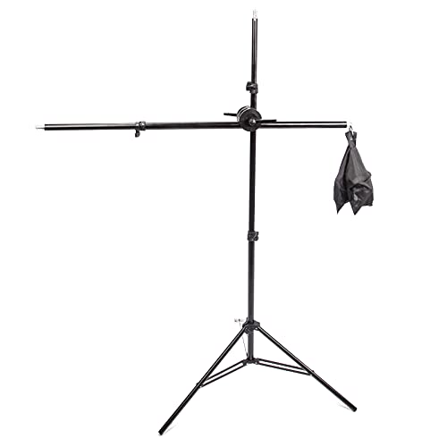 Pied d'éclairage de Studio Photo de 2 m avec Bras Télescopique 140 cm et Sac de Sable, Double Pince pour Vidéos, Portraits, Produits Photographie