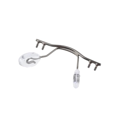 Aqxyju Remplacement de Pont de Lunettes au détail for ponts de Nez de Lunettes en Acier Inoxydable à Cadre sans Monture avec plaquette nasale NB015(NB015 Gun)