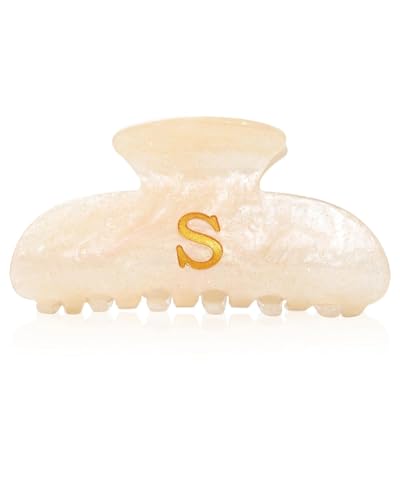 Acrylic Letter Hair Clips For Women - Initial Cute Hair Claw Clips for Bridal Monogram Hair Claw Alphabet Hair Clip Large Claw Clip for Thick Hair (Gold-S)