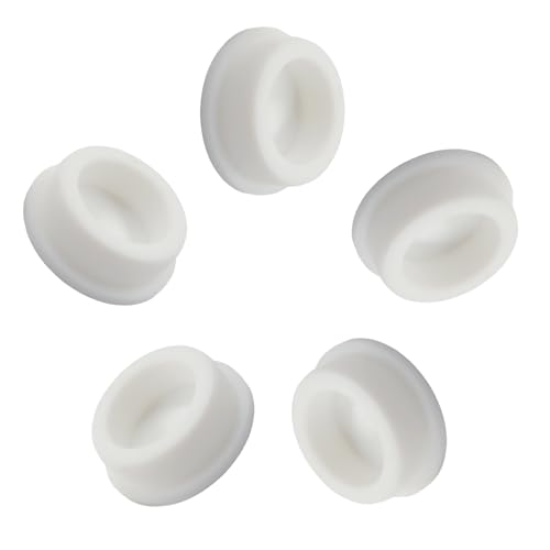 Murtenze Silicone Rubber Plug, 1-1/2 Inch Round Holes, White, 5 Pcs