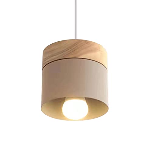 HAIIQU Lámpara Colgante Pequeña De Pasillo Colgante LED con Pantalla De Metal Y Parte Superior De Madera Lámpara Colgante Casera De Estilo Danés Única Cafetería Decoración Techo Colgante/Lámpara