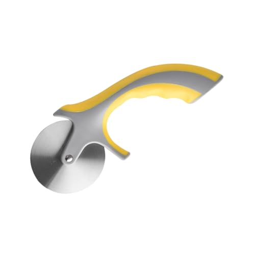 Unomor 1Pc Premium Stainless Steel Pizza Cutter with Ergonomic Handle Dough Cutting Tool for Home Restaurant and Pizza Shop Use Easy to Clean and Dishwasher Yellow