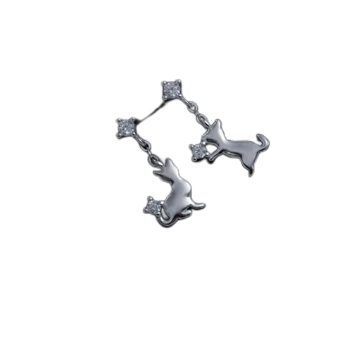 Boucles d'oreilles Chat en Argent Sterling 925 pour femmes et adolescentes