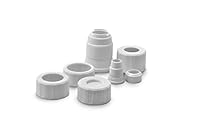 Ateco Decorating Bag Coupler and Cap Set, Silver/White