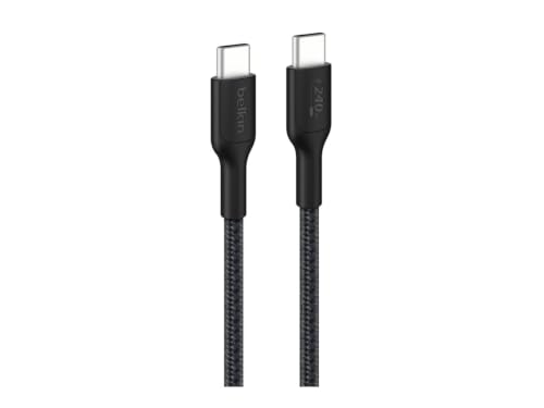 Belkin Eco Braided USB-C to USB-C Cable (2M, 240W) - Soft, Flexible Fast-Charging Cable, Type C Charger Cord for iPhone 16, Galaxy S25, Pixel 9, MacBook, iPad Pro, & More - Black (USB 2.0) image 3