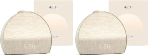 Image of Hatch Restore 3 Sunrise Alarm Clock, Sound Machine, Smart Light (Putty) - White Noise, Screen-Free Sleep Routine (Pack of 2)