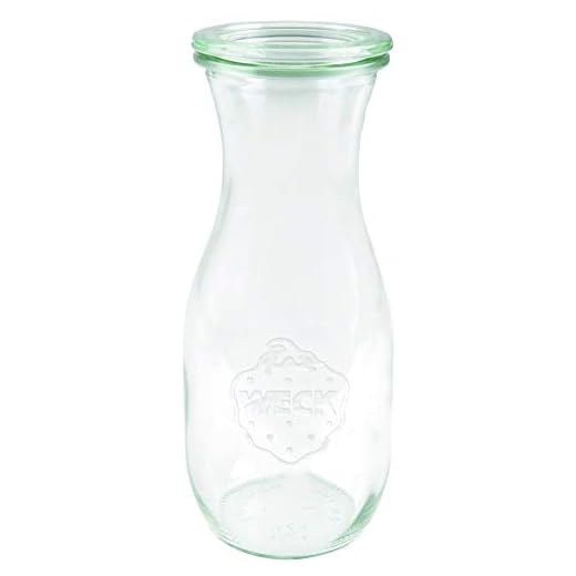 Weck Saftflasche 500 ml (Hochwertiges Einweck, Einmach Glas mit Glasdeckel; geeignet für Flüssigkeiten; Hitzebeständig; Mikrowellengeeignet; Backofengeeignet; Rundrandglas)764, 6 Stück