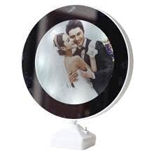 PRINTVILLA Magic Mirror Led Photo Frame White Colour for Birthday Anniversary Valentine Gift