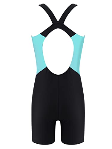 Kids Girls Boys Athletic Open Racer Back One Piece Swimsuit Boyleg Sports Competitive Bathing Suits2