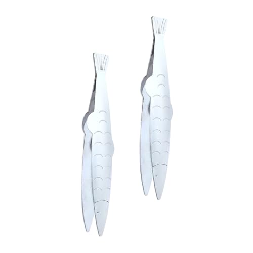 Cabilock 3 Juegos Clip De Espina De Pescado Kitchen Gadgets Panelas Cozinha Aparatos De Café Escala Depiladores De Cerdos Pinzas para Depilar Acero Inoxidable Silver 2 Piezas * 3