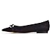 XYD Women Casual Pointed Toe Ballet Comfort Flats Shoes with Metallic Buckles Studded Slip On Low Heel Loafer Multi Color Stylish Soft Dressy Office Work Daily Walking Shoes Size 4 Black