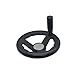 Handrad, 12 x 100 mm, rundes Handrad, 3 Speichen, Nylon, Maschinen-Handrad mit Griff für Holzbearbeitungsmaschine, Fräsmaschine und Drehmaschine