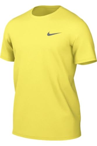 Image of Nike Men's Team Legend Short Sleeve Tee Shirt, Dri-Fit (US, Alpha, Large, Regular, Regular, Yellow Strike)