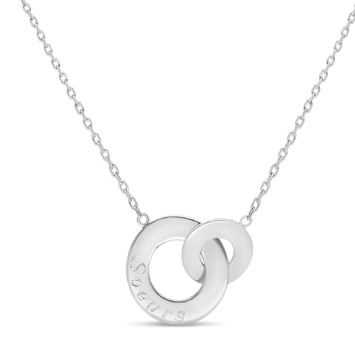 Collier personnalisé en argent massif aux anneaux entrelacés ciselés