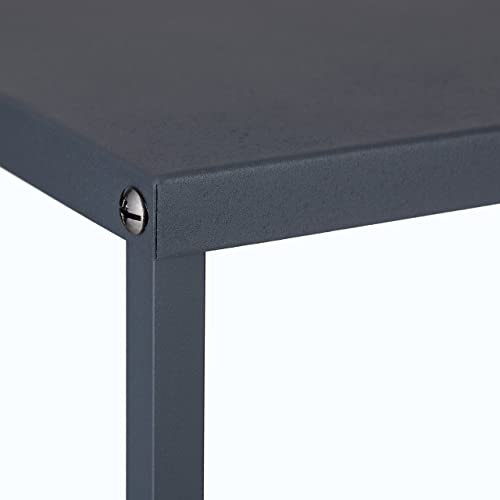 Relaxdays Kaminholzregal, Holzstapler Metall, HBT 80,5 x 34 x 25 cm, pulverbeschichtet, Brennholzständer für innen, grau