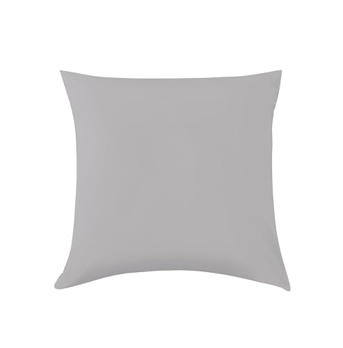 Homesty Premium Kopfkissenbezüge 80x80 cm – 100% Baumwolle Kissenbezüge Öko Tex mit Metal Reißverschluss Grau weich & atmungsaktiv