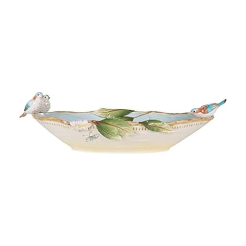 Fitz & Floyd Fitz and Floyd Toulouse Centerpiece Serving Bowl 23 Inch Blue