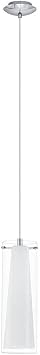 EGLO Pinto 1-Light Chrome Mini Pendants with Clear, White Glass