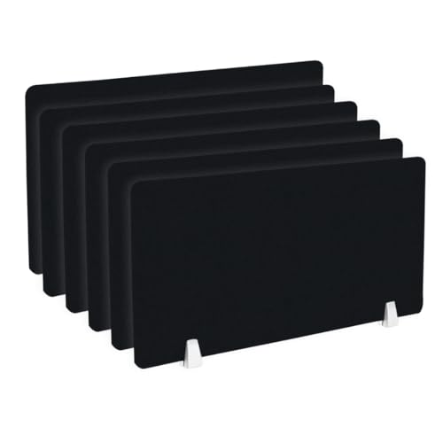 Image of Timber Acoustics Acoustic Desk Divider | Reduce Noise And Visual Distractions | Privacy Panels For Office - Classroom Soundproofing | Table Mounted (16 inch x 24 inch) (Black, Set of 6)