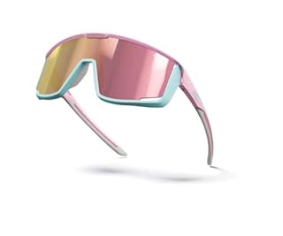 Julbo Lunettes de soleil - FURY Adulte - A partir de 12 ans - Rose Pastel/Bleu Clair - Catégorie 3