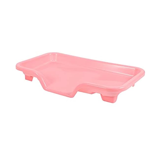 Environmental Plastic Kitchen Sink Dish Drainer Set Rack Washing Holder Basket Tray, 17.5 x 9.5 x 7INCH (Pink)