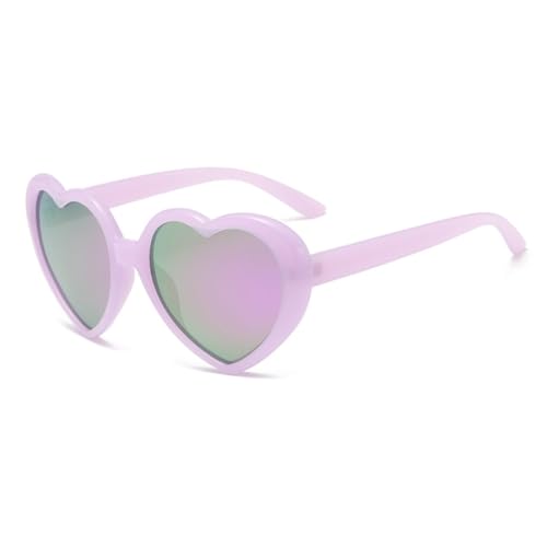Lunettes de soleil cœur violettes pour stopper l'éblouissement
