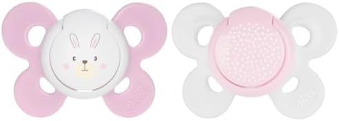 Chicco Physio Comfort Baby Soother with Unique Shape to Support Psychological Breathing, Teether & Pacifier for Newborns, BPA Free, 0-6m (Pink)