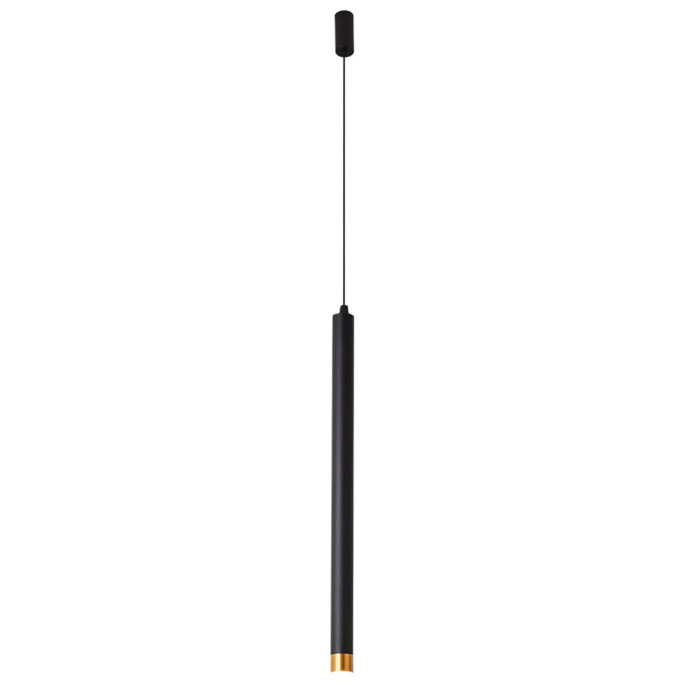 LQX Light Aluminium Long Tube Chandelier Black Single Head Pendant Lamp Modern LED Cylindrical Pendant Lamp Ceiling Downlight Bar Droplight/3 x 60 cm/Neutral Light