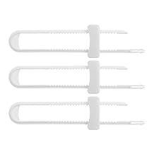 Dreambaby Sliding Cabinet Locks - Child Proof Cabinet Latches - For Kitchen, Bathroom Storage Doors Handles & Knobs - Suitable for Round & D-Shaped Handles - 3 Pack - White - Model L183