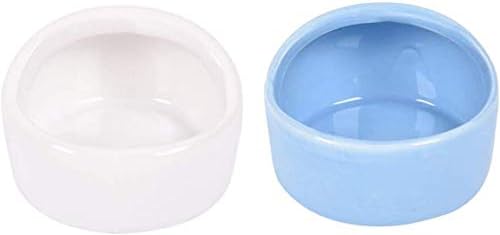 2 Pcs Gradient Side Hamster Ceramic Bowl,Cute Small Animal No Spill No Turnover Food Water Bowl Dish Holder for Guinea Pig Rodent Rat Gerbil Cavy Hedgehog Dwarf Feeder Feeding Basin Bowl,Pet Supplies
