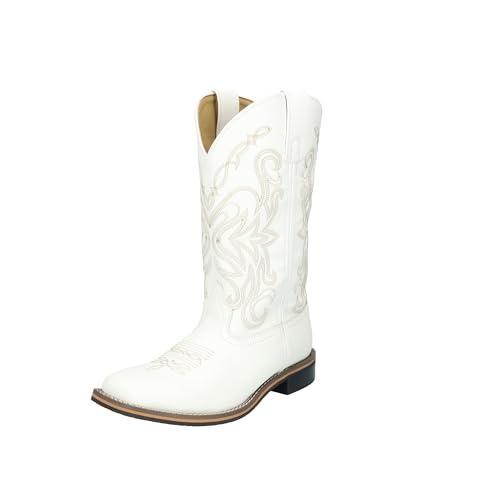 Smoky Mountain Boots Women’s Bonnie Western Boot, White, 7